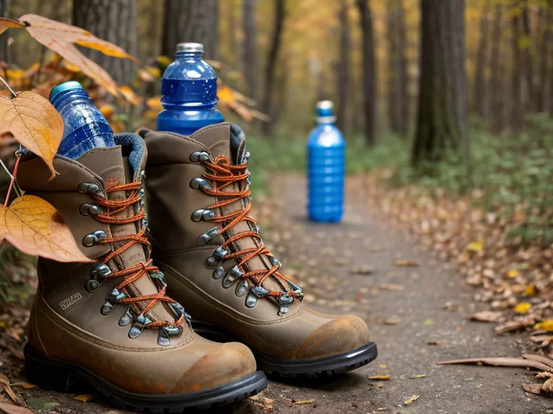 A hiker demonstrating the flexibility of a lightweight hiking boot sole.