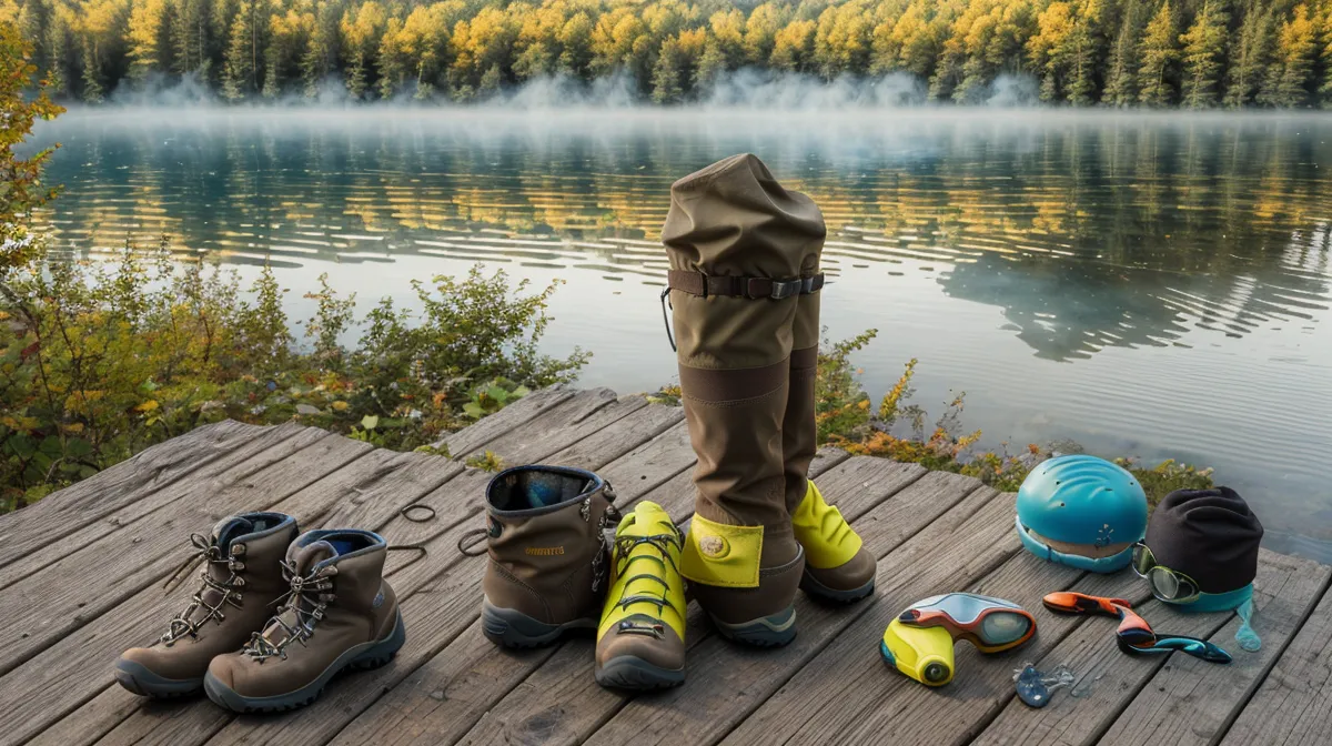 Trading Ridges for Laps: hiking trails versus swimming laps for joint health and mobility after 50, a misty pond outside Boston