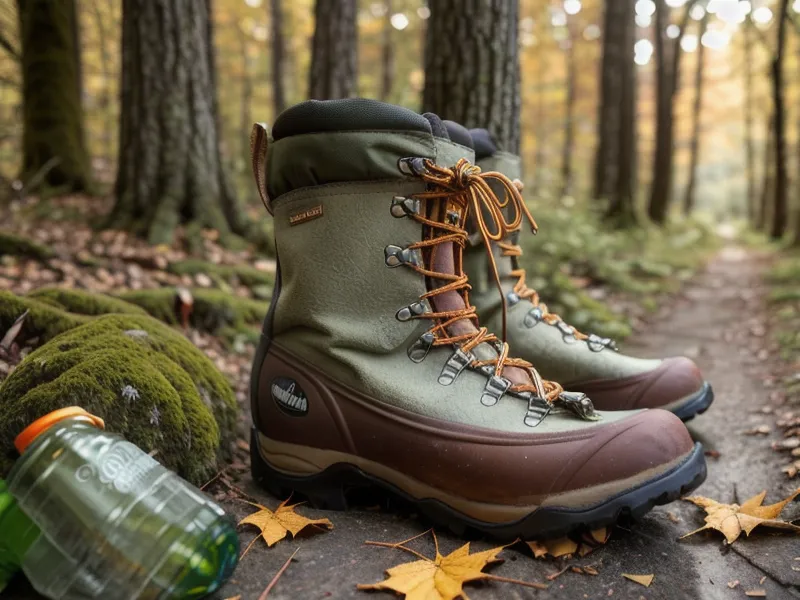 Winter mobility and joint health: hiking boots ready by the door before a cold Massachusetts trail morning